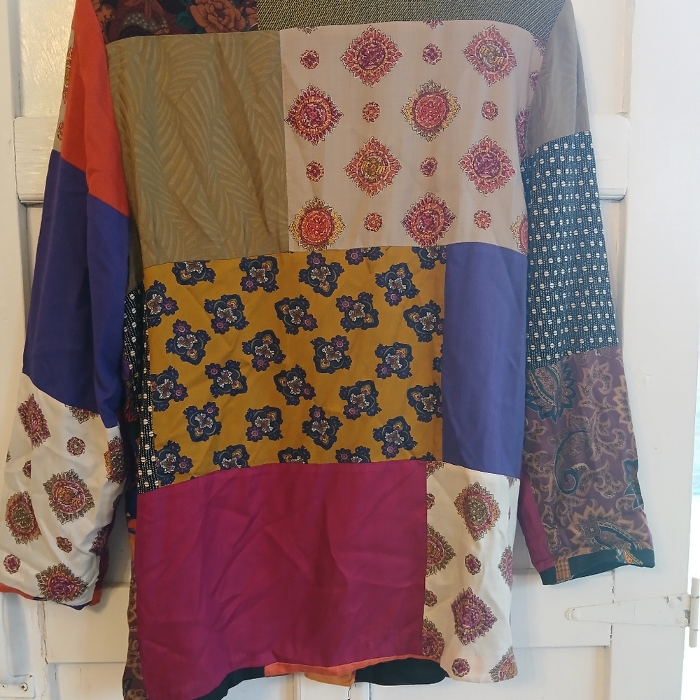 Melrose Vintage Patchwork Pattern Blazer medium B… - image 3